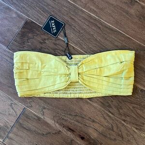 Zaful Yellow Smocked Bandeau Top